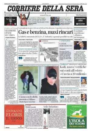 Torna la Serie A, il Corsera in prima pagina: "Inter-Napoli sfida scudetto"