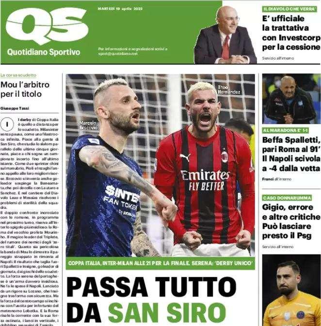 Il QS in prima pagina: "Passa tutto da San Siro"