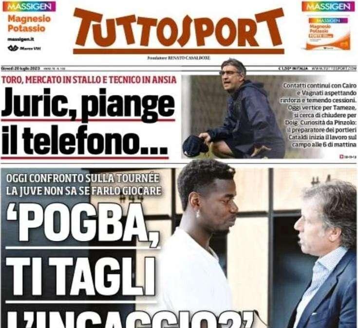 La prima pagina di Tuttosport - "Inter, sono onorato": è bufera su Cuadrado