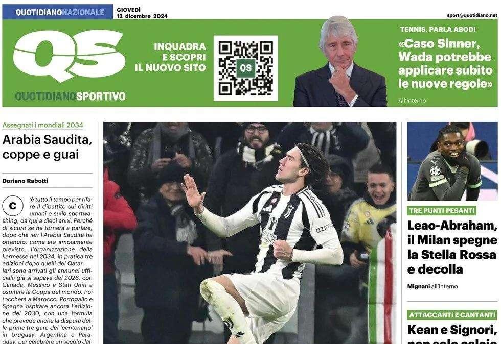 "Inter spuntata, gli attaccanti dietro la lavagna": la prima pagina del QS