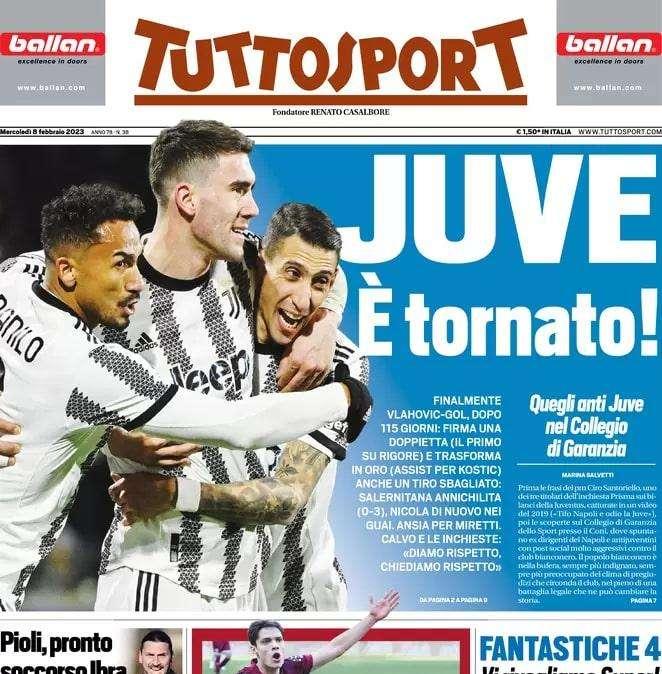 L'apertura di Tuttosport: "Vlahovic-gol. Zaniolo e la clausola Milan"