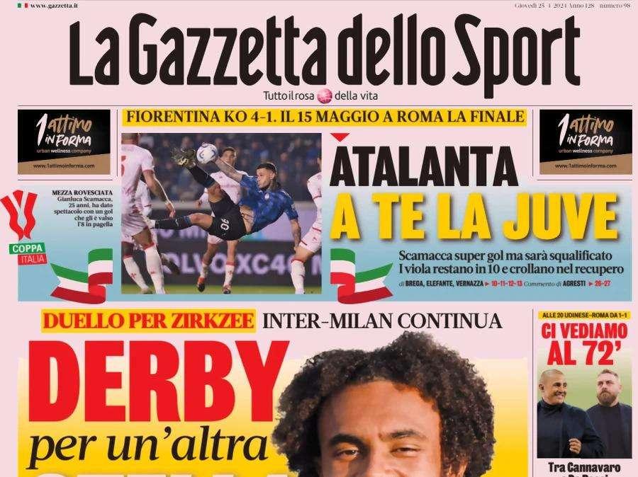 "Inter-Milan, derby per un'altra stella". La prima pagina della Gazzetta dello Sport