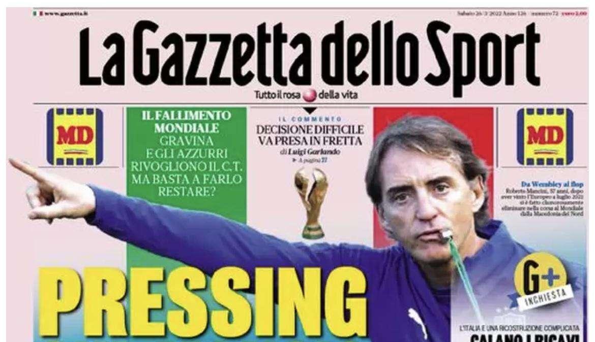 Rassegna stampa - Le prime pagine di sabato 26 marzo