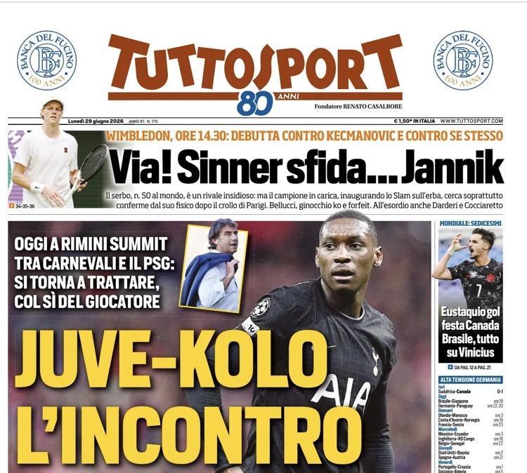 "Summit tra Carnevali e PSG! C'è il Si di Kolo Muani", la prima pagina di Tuttosport