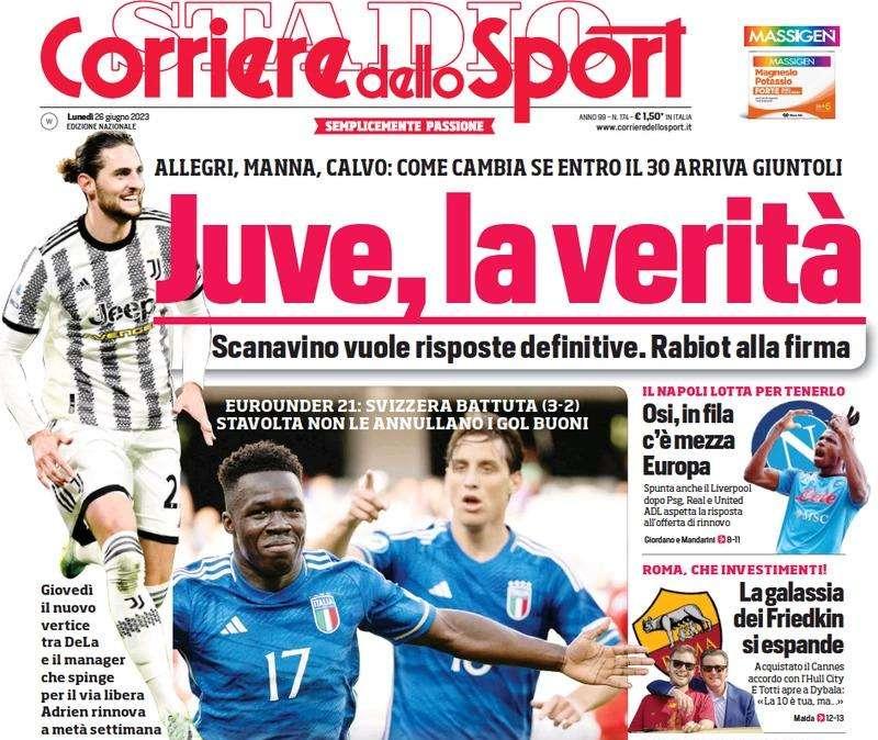 Il Corriere dello Sport intitola: "Brozovic via, ora Frattesi all'Inter"