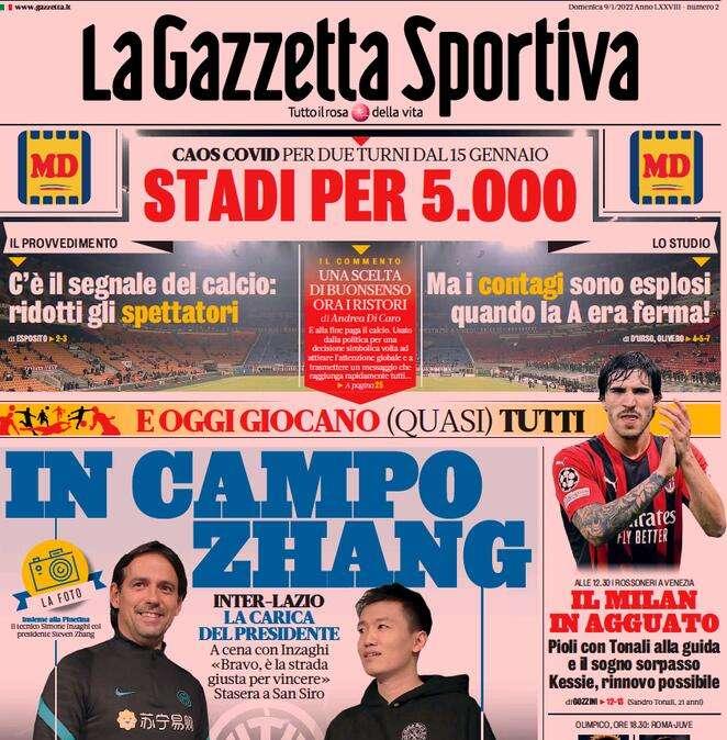 Rassegna stampa - Le prima pagine di domenica 9 gennaio