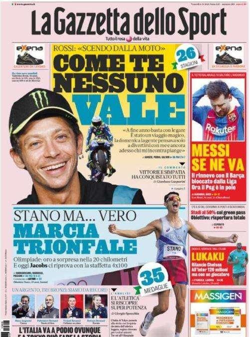 L'apertura de La Gazzetta dello Sport: "Lukaku, oggi il vertice tra i club"