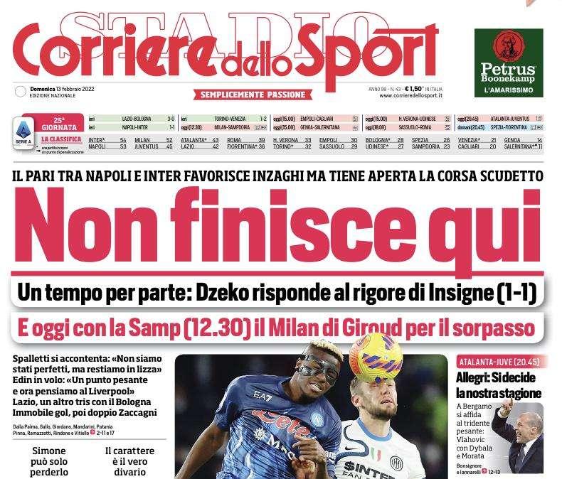 Il Corriere dello Sport in apertura: "Non finisce qui"