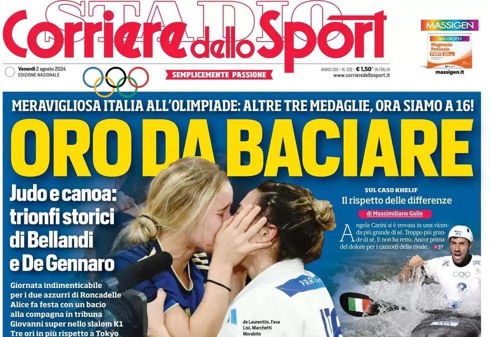 La prima pagina del Corriere dello Sport: "Viola very Gud: in arrivo l'islandese"