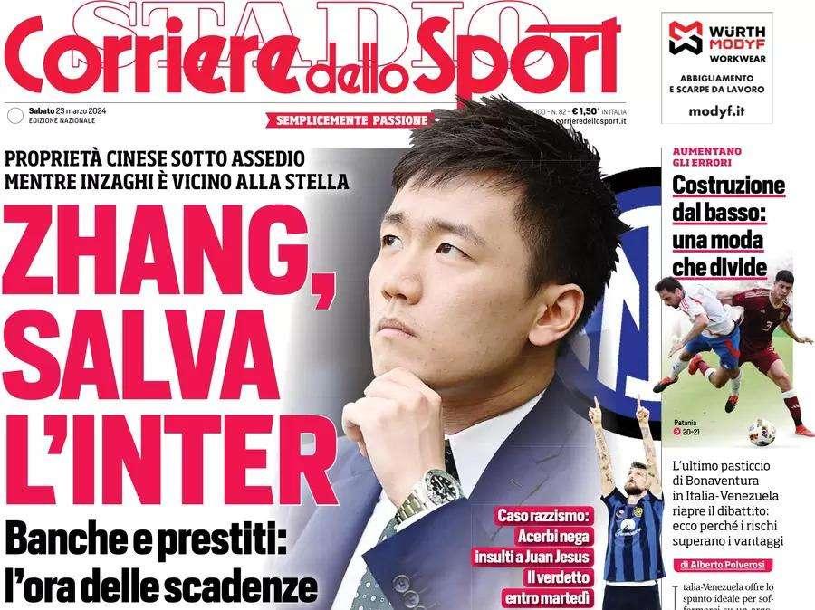 Zhang, salva l'Inter: banche e prestiti, è l'ora delle scadenze. L'apertura del CorSport