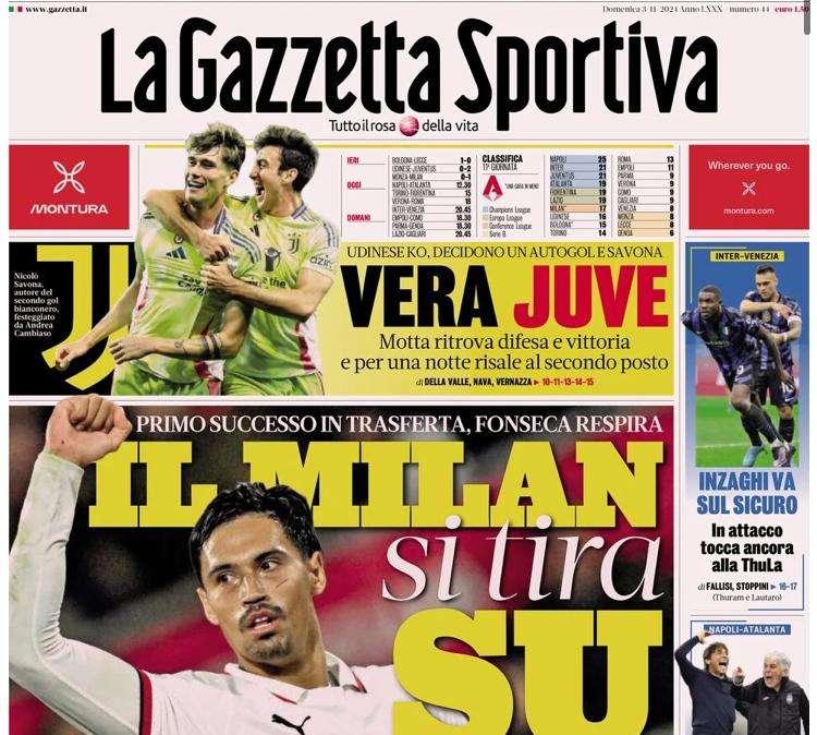 "Inzaghi va sul sicuro, in attacco tocca ancora alla ThuLa": la prima pagina di Gazzetta dello Sport