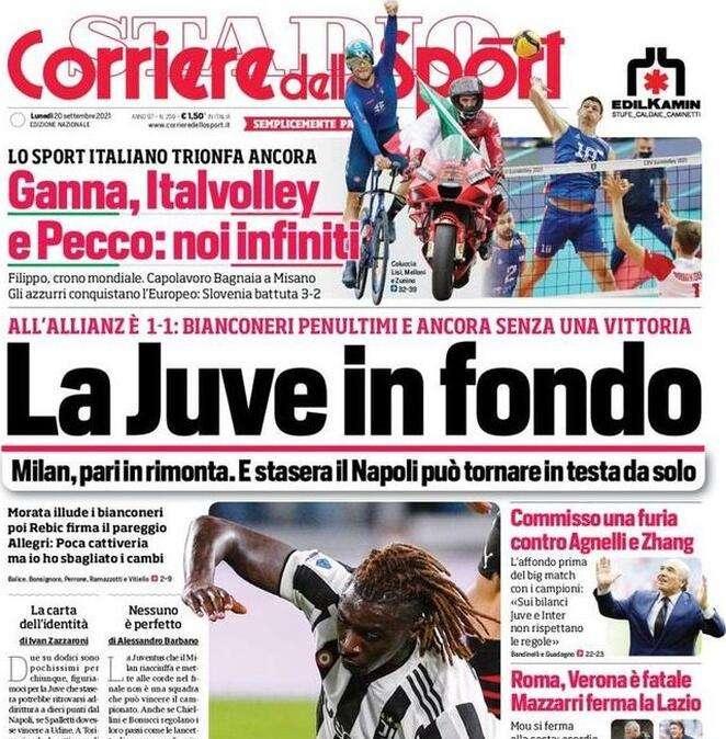 Il Corriere dello Sport in prima pagina: "Commisso una furia contro Agnelli e Zhang"