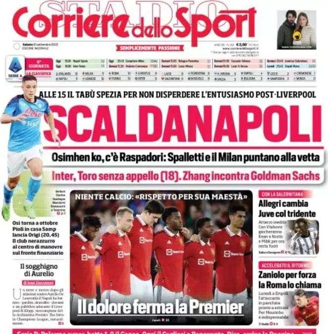 Rassegna Stampa - Le prime pagine di sabato 10 settembre