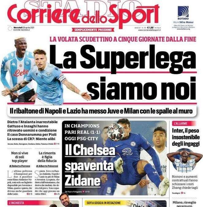 Il Corriere dello Sport in apertura: “La Superlega siamo noi”  