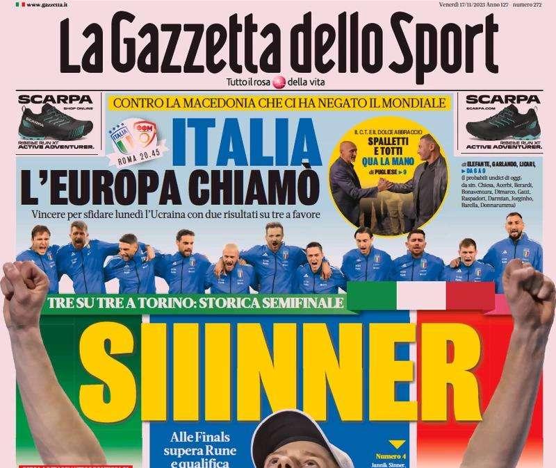 Gli infortuni cambiano il derby d'Italia. Le prime pagine del 17 novembre