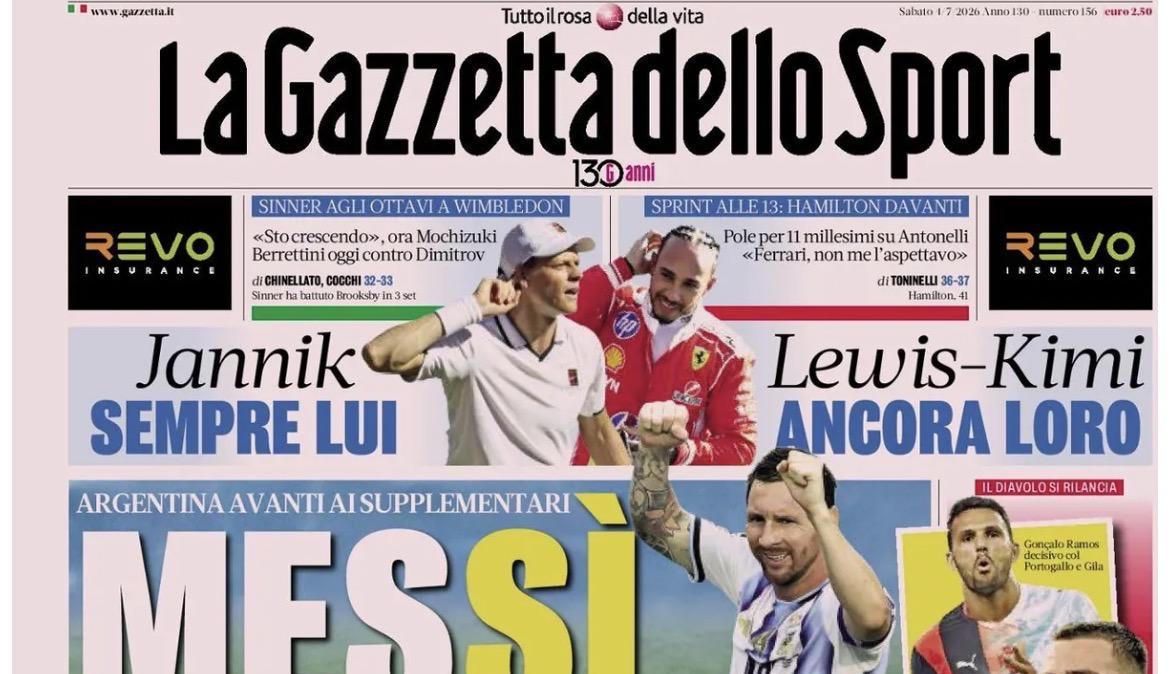 Le prime pagine dei quotidiani sportivi di oggi, sabato 4 luglio