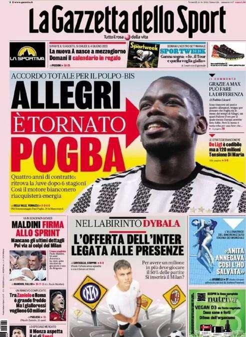 Gazzetta dello Sport: "Labirinto Dybala: offerta Inter legata alle presenze"