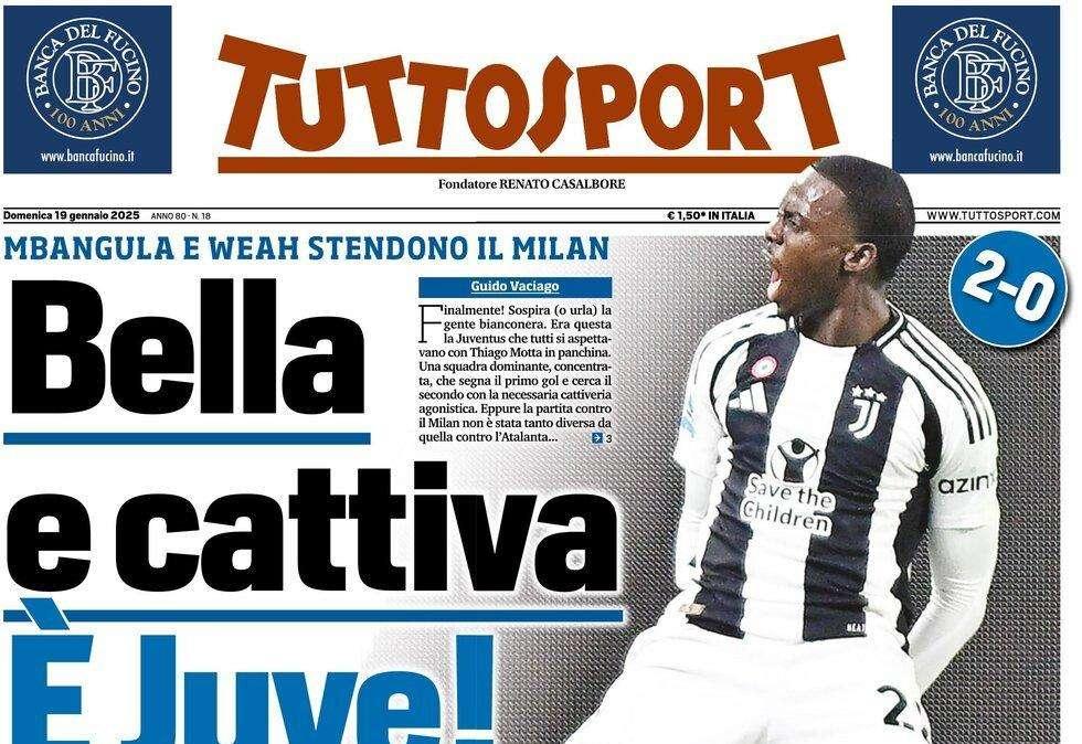 "Trappole Empoli e mercato, l'Inter in affanno", la prima pagina di Tuttosport