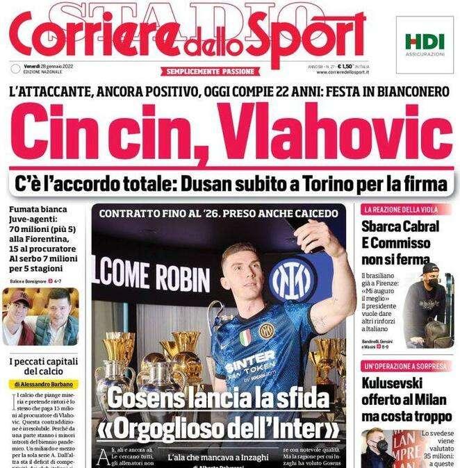 Rassegna stampa - Le prime pagine di venerdì 28 gennaio