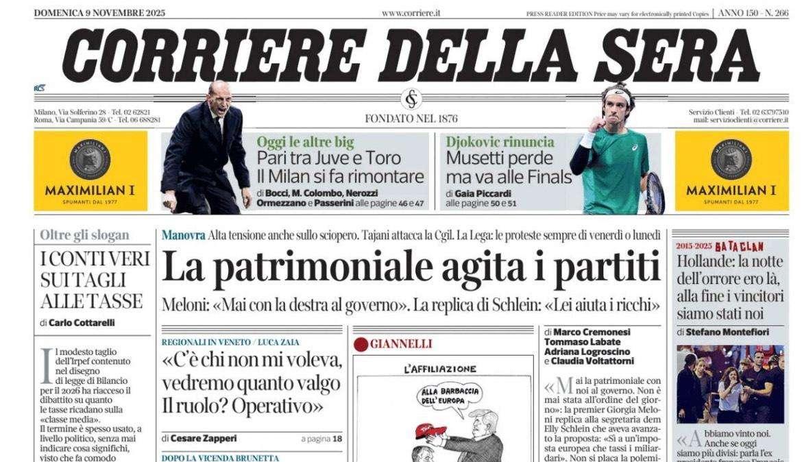 "Inter, ora serve una prova di forza": l'apertura del Corriere della Sera