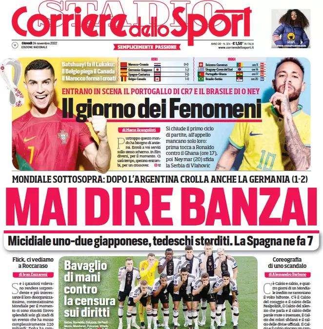 Il Corriere dello Sport in prima pagina: "Inter, Dumfries via a giugno"