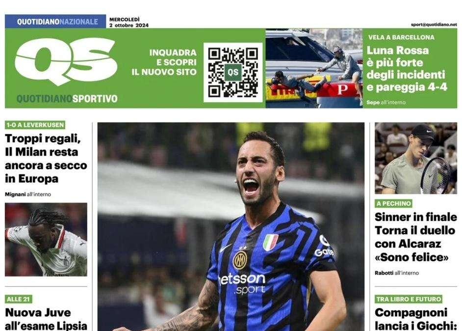 "Festa del gol, Inter padrona in Champions": la prima pagina di QS