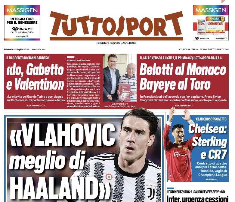 Tuttosport in prima pagina: "Inter, emergenza cessioni: mancano 30 mln"  