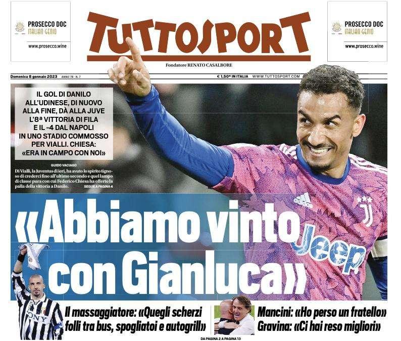 La prima pagina di Tuttosport: "L'Inter esalta Monza, Juve e Galliani"