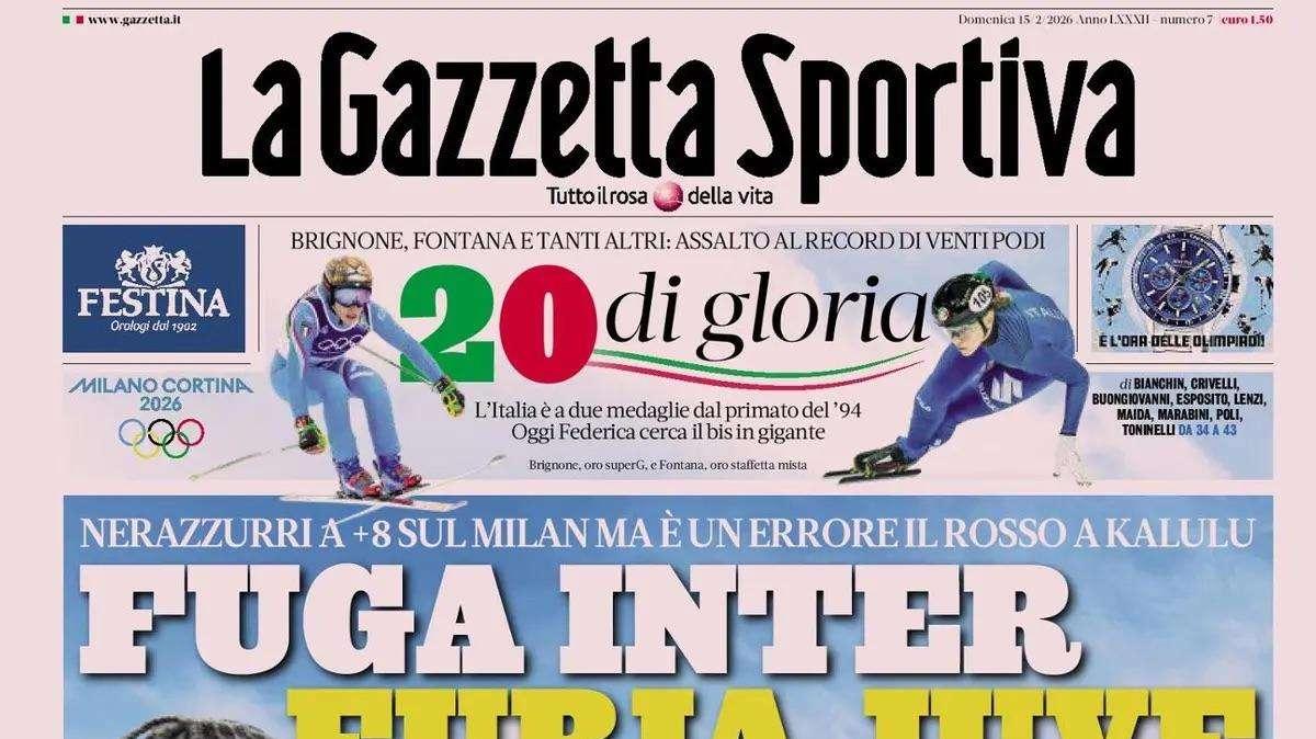 "Fuga Inter, furia Juventus. Il danno, derby rovinato": le prime pagine dei quotidiani