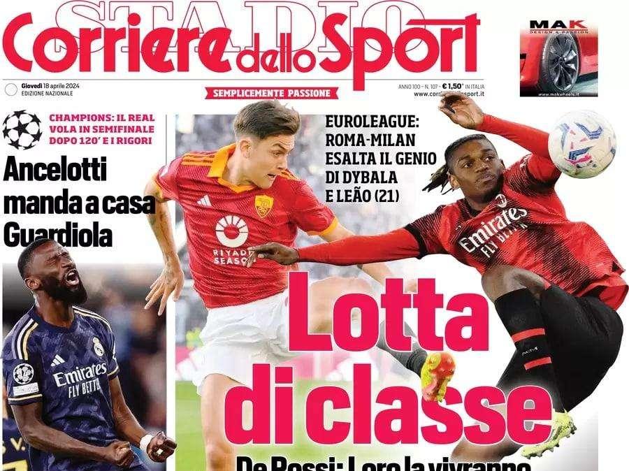 L'Inter ha un poker che spaventa il Milan. L'edizione odierna del Corriere dello Sport