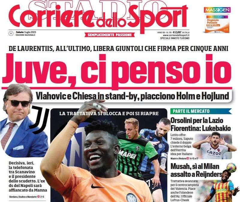 Il Corriere dello Sport intitola: "Inter, intrigo Brozovic. Per Frattesi serve Onana via"