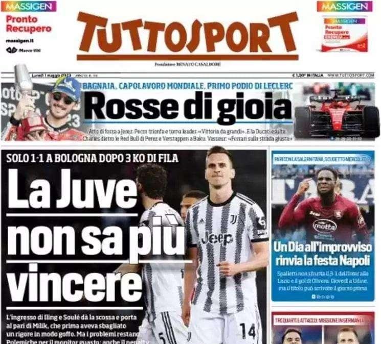 L'apertura di Tuttosport: "Paura e delirio a San Siro"