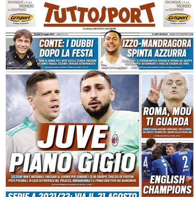 Tuttosport in prima pagina: “Conte, i dubbi dopo la festa”