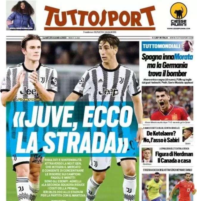 Tuttosport apre con le parole di Andrea Agnelli: "Juve, ecco la strada"