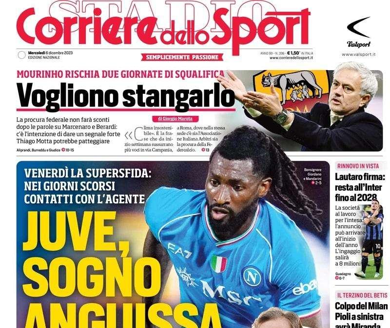 Il Corriere dello Sport titola in apertura: "Lautaro firma: resta all'Inter fino al 2028"