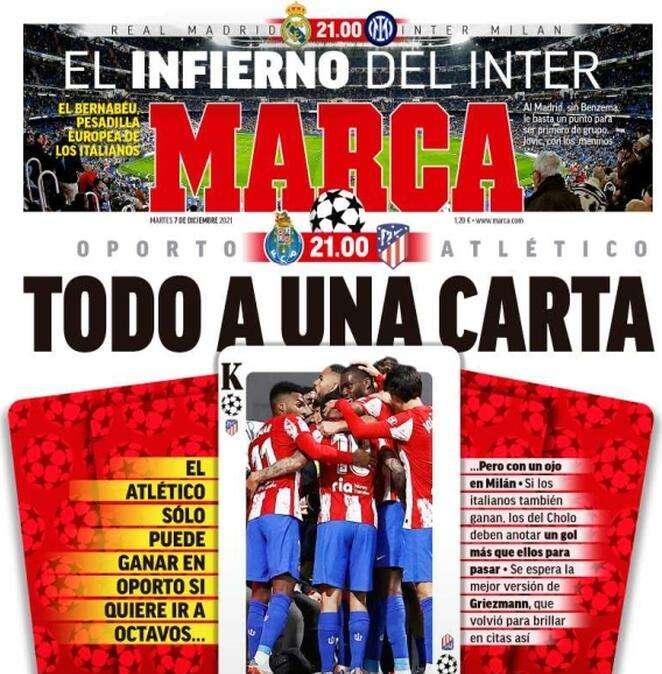 Bernabeu incubo dell'Inter. Marca: "L'inferno dei nerazzurri"