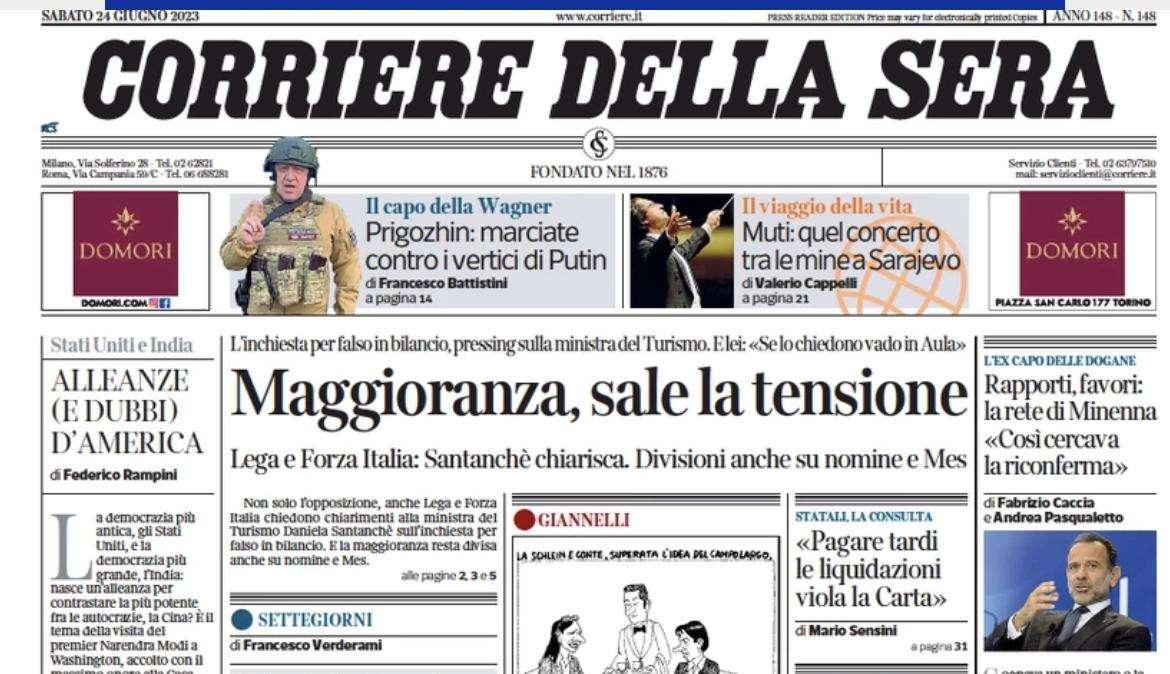 L'apertura del Corriere della Sera: "Thuram sceglie l'Inter, il progetto ha convinto il giocatore"