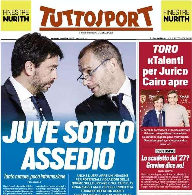 L'apertura di Tuttosport: "Pugni e lacrime, Lukaku elimina il Belgio"