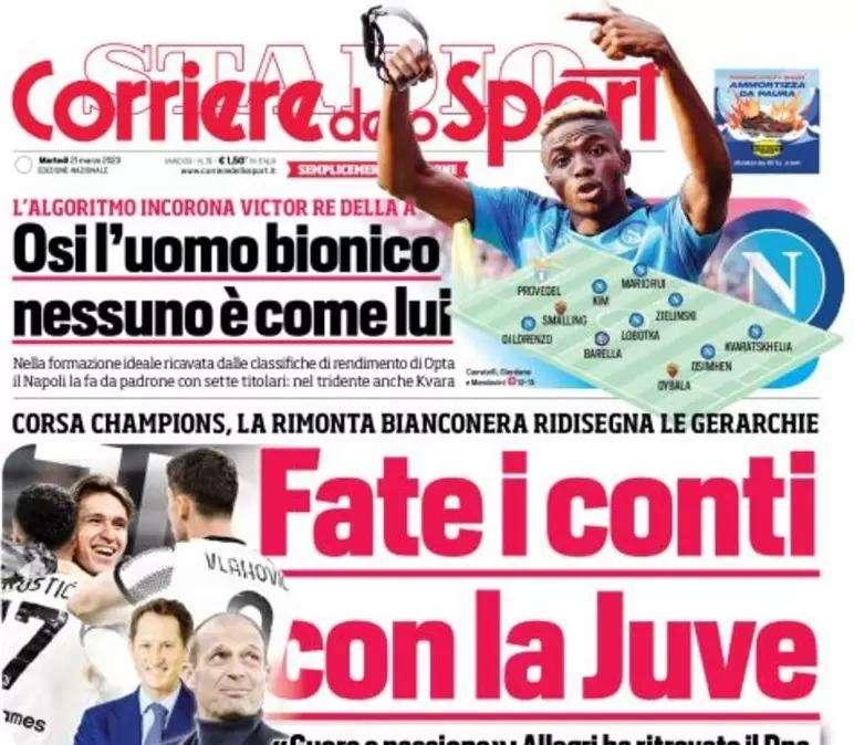 Il CorSport in apertura: "Mani di Rabiot? Per Rocchi nessuna certezza"