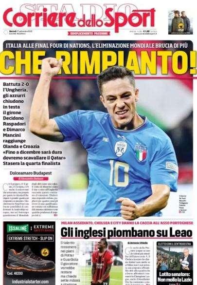 Rassegna stampa - Le prime pagine di martedì 27 settembre