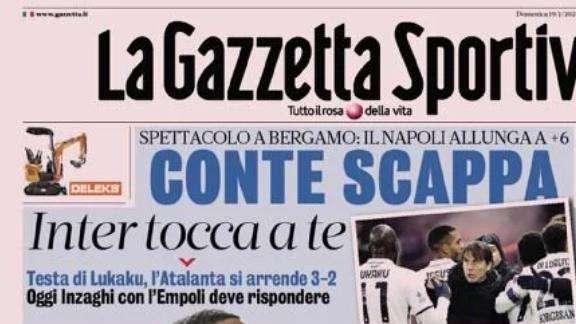 "Inzaghi, rispondi a Conte?": la prima pagina de La Gazzetta dello Sport