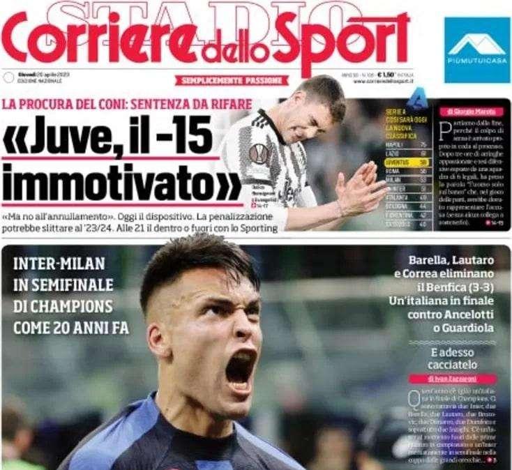 Il Corsport titola: "Derboom. Un'italiana sarà in finale di Champions"