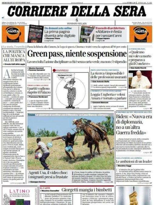 L'apertura del Corriere della Sera: "Inter, che ripresa"