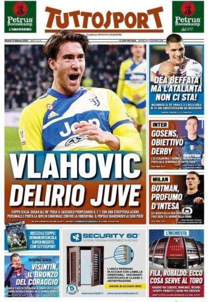 Tuttosport in apertura: "Gosens, obiettivo derby". Il rientro si avvicina