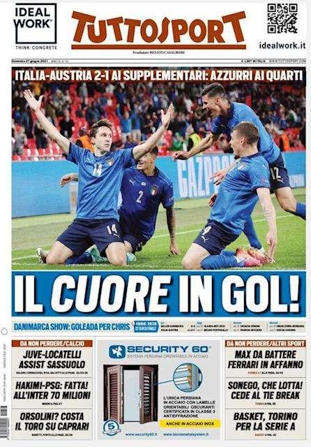 L'apertura di Tuttosport: "Hakimi-PSG: fatta! All'Inter 70 milioni"