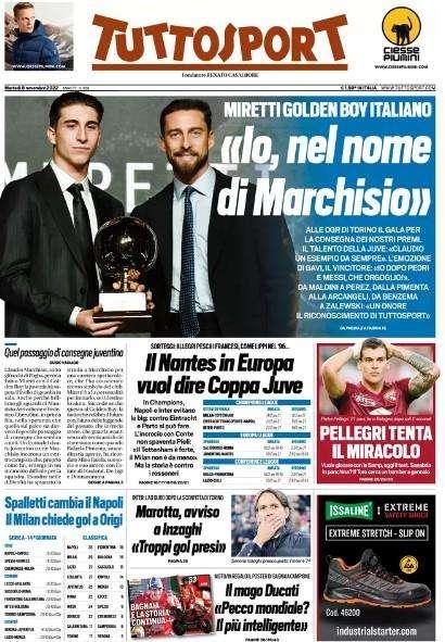 Tuttosport - "Marotta, avviso a Inzaghi: «Troppi gol presi»"