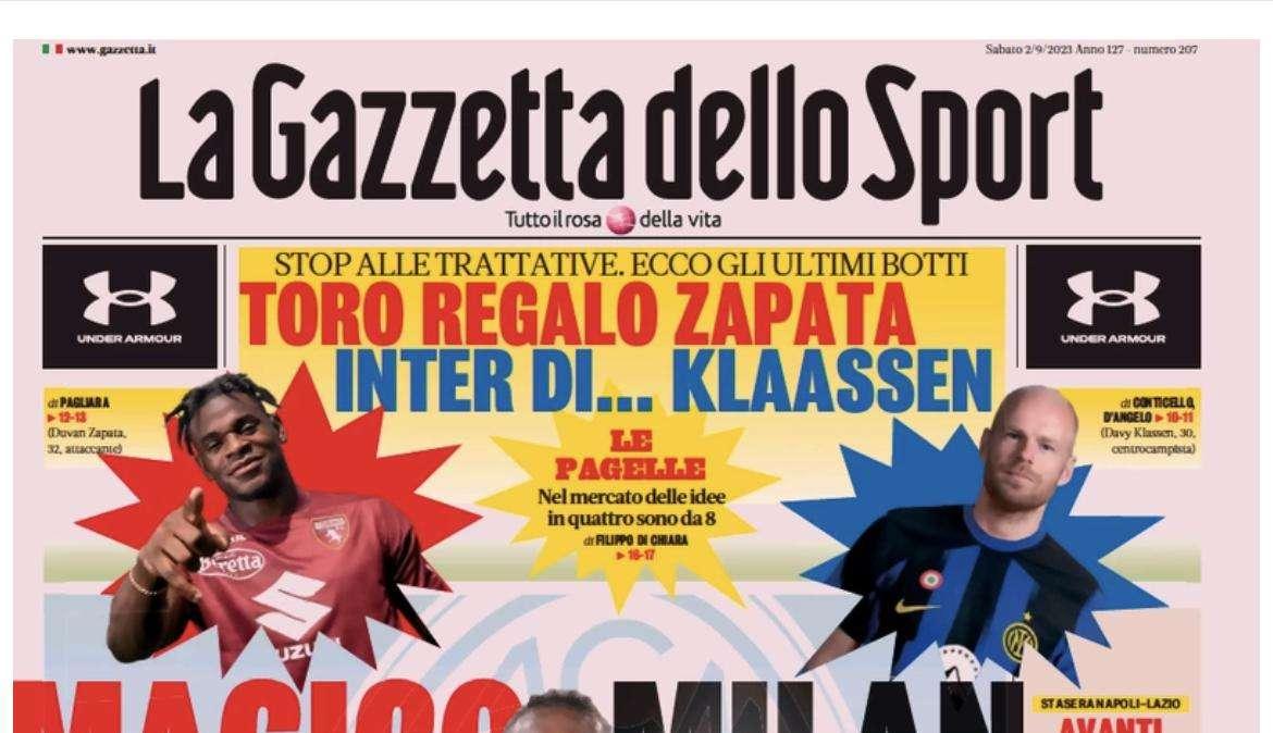 La Gazzetta dello Sport apre: "Inter, centrocampo di gran Klaassen"