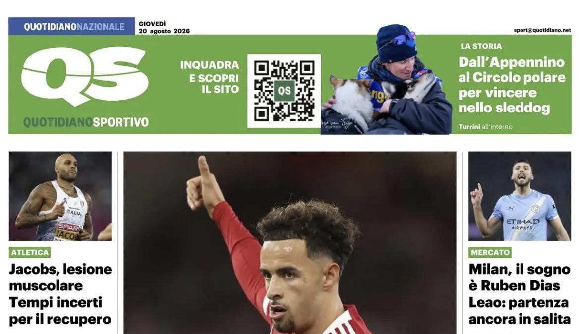 "Inter, arriva mister Jones! Milan, il sogno è Ruben Dias...", la prima pagina del QS