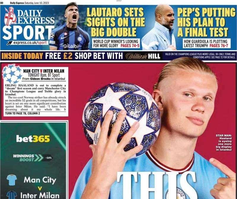 Le prime pagine inglesi e straniere - Haaland carica il City: "Questo è il mio sogno"