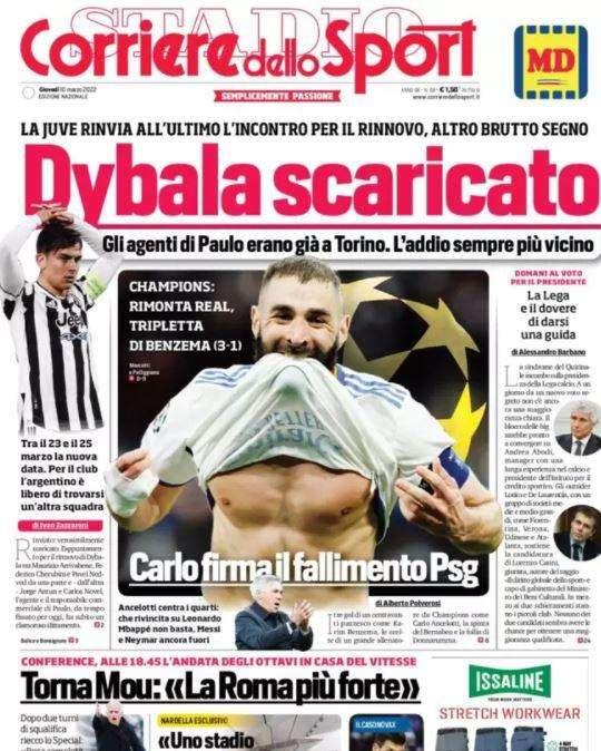 L'apertura del Corriere dello Sport: "Inter, solo lo scudetto"